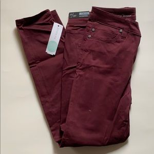 Burgundy Ankle Skinny Jeans